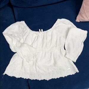Limited Too White Eyelet Kids Blouse